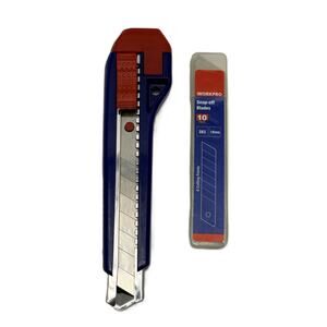 WorkPro Retractable Utility Knife Box Cutter with 10 extra Blades